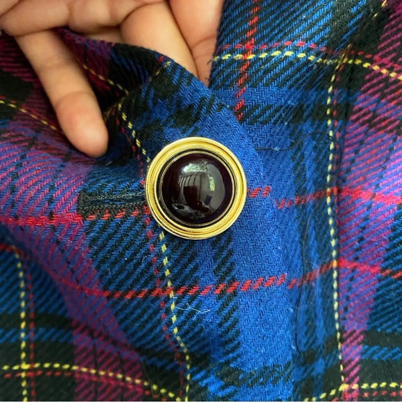 💙 CLASSY BLUE PINK MULTI PLAID BLAZER JACKET! - Picture 8 of 15